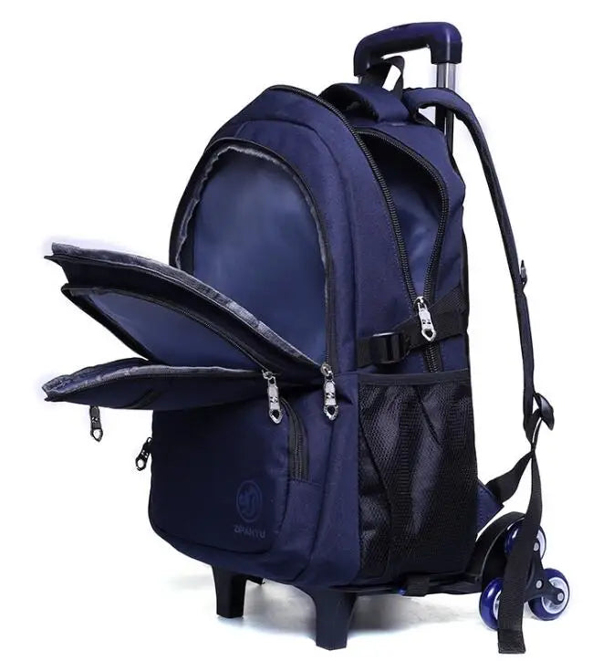 ZIRANYU school Trolley backpack bag with Wheels Student School book Rolling Backpack Bag For boys Children School Wheeled Bag