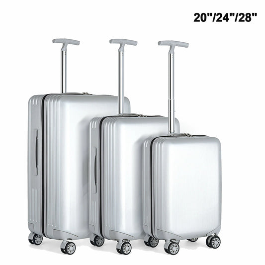 3Pcs ABS+PC Luggage Set Travel Suitcase Set Wiredrawing Trolley Case 3 Sets Business Travel Luggage Free Check-in Luggage