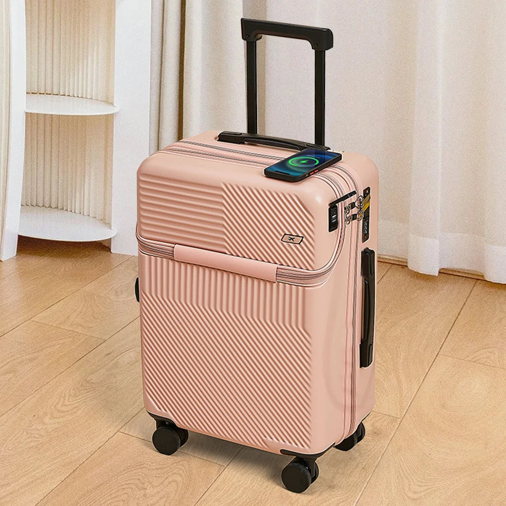 20 Inch Travel Luggage with Wheels Carry On Luggage Secure Password Lock Expandable Hardside Luggage for Getaways Business Trips