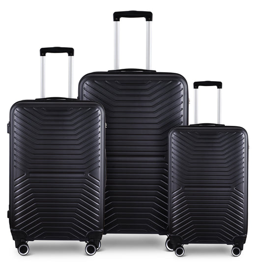 3 Pieces Suitcase Set 20" 24" 28" Hardside Expandable Rolling Luggage With 3-level Telescopic Handle for Travel Business