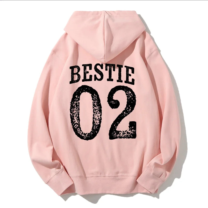 BFF Matching Best Friend Birthday Hoodies Women's Best Friend Bestie Sweatshirt Funny Coquette Pullover Top BFF Gifts For Girls