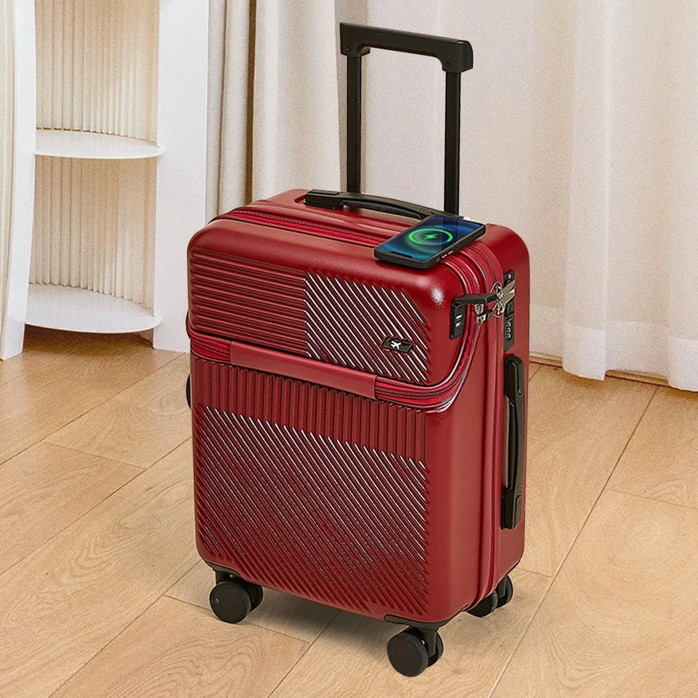 20 Inch Travel Luggage with Wheels Carry On Luggage Secure Password Lock Expandable Hardside Luggage for Getaways Business Trips