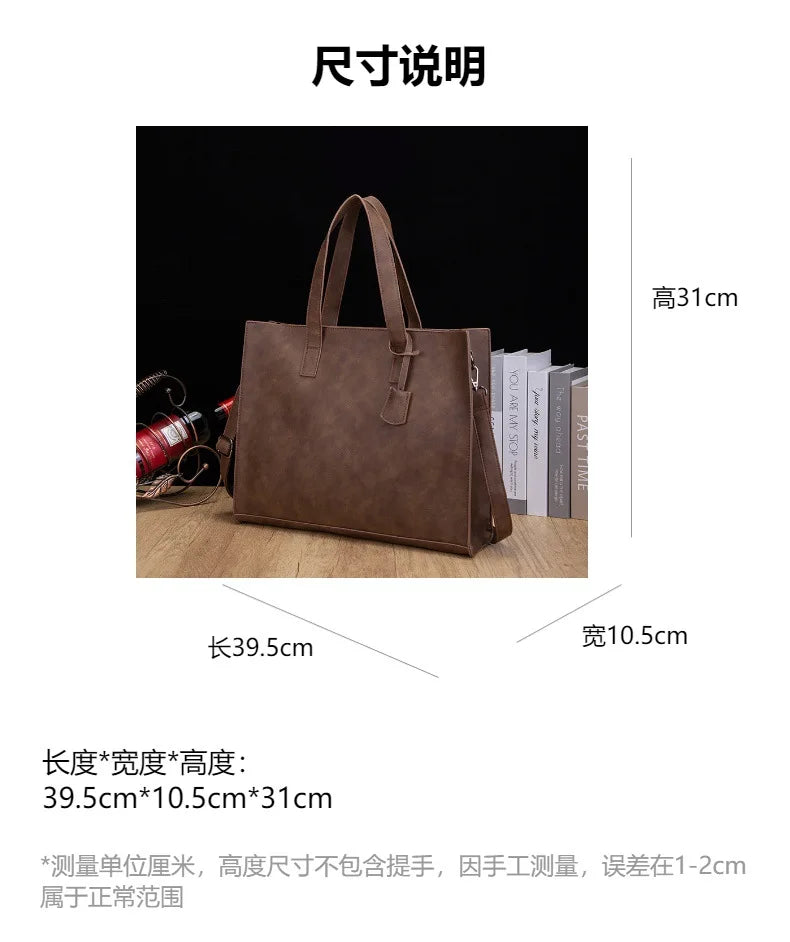 Luxury Soft Leather Handbag For Men Vintage Large Capacity Tote Bag Weekend Male Shoulder Messenger Bag Casual Crossbody Bag