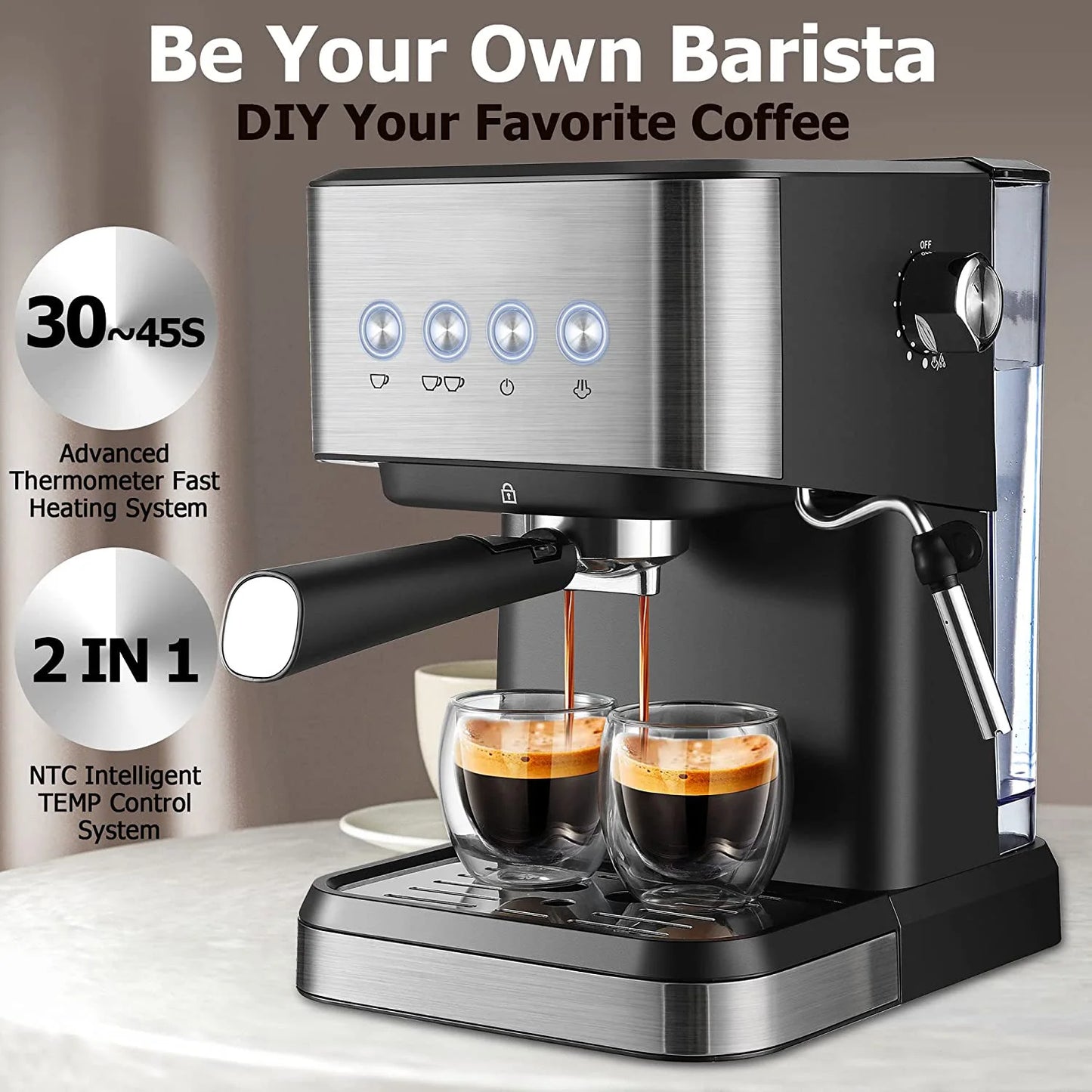 Italian Automatic Semi-automatic Concentrated Extraction Milk Foam Household Office Small Coffee Machine