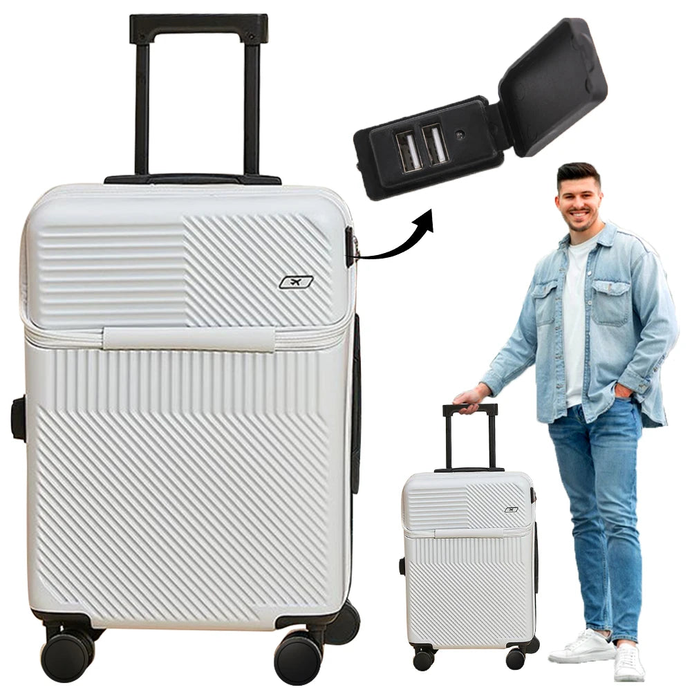 20 Inch Travel Luggage with Wheels Carry On Luggage Secure Password Lock Expandable Hardside Luggage for Getaways Business Trips