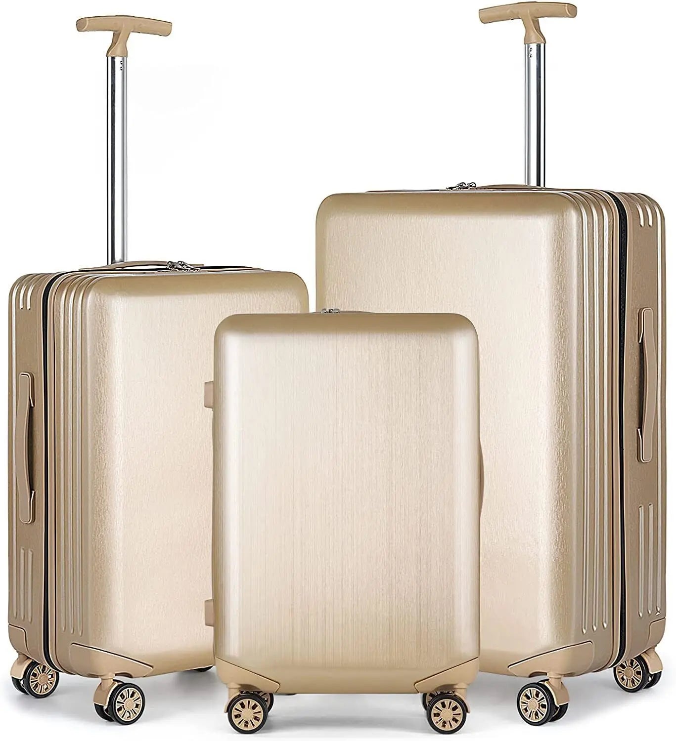 3Pcs ABS+PC Luggage Set Travel Suitcase Set Wiredrawing Trolley Case 3 Sets Business Travel Luggage Free Check-in Luggage