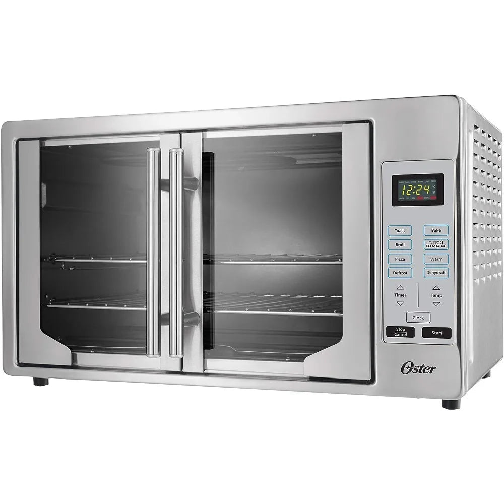 Oster Convection Oven, 8-in-1 Countertop Toaster Oven, XL Fits 2 16" Pizzas, Stainless Steel French Door