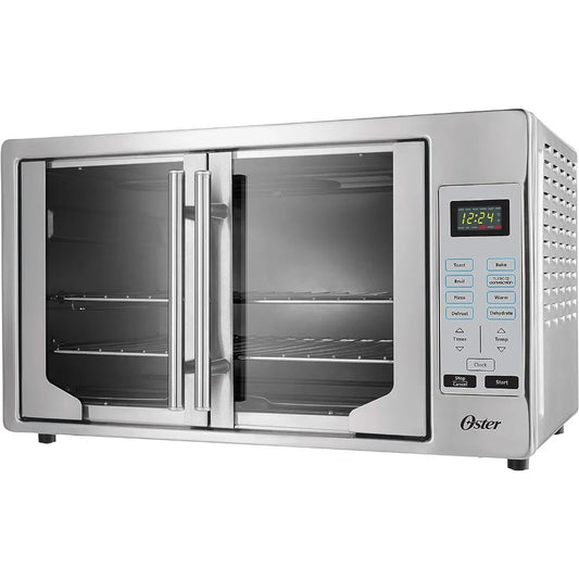 Oster Convection Oven, 8-in-1 Countertop Toaster Oven, XL Fits 2 16" Pizzas, Stainless Steel French Door