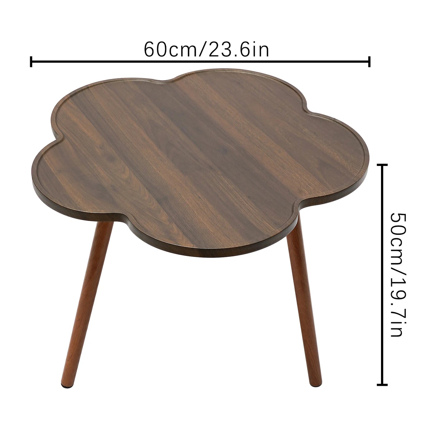 Wooden Coffee Table Flower Shape Modern Cute Tray Snack Tea Table Accent Balcony Living Room Furniture