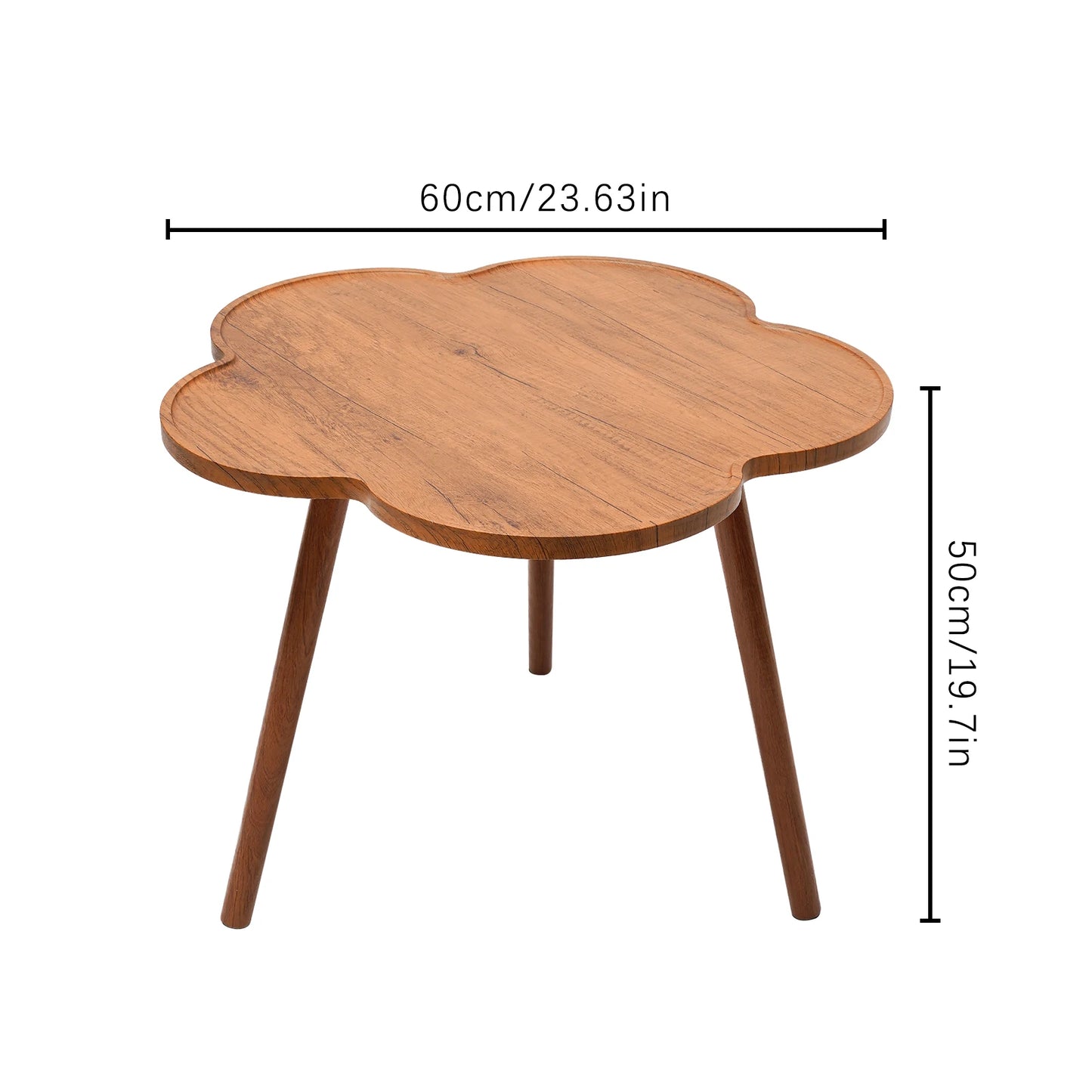 Wooden Coffee Table Flower Shape Modern Cute Tray Snack Tea Table Accent Balcony Living Room Furniture