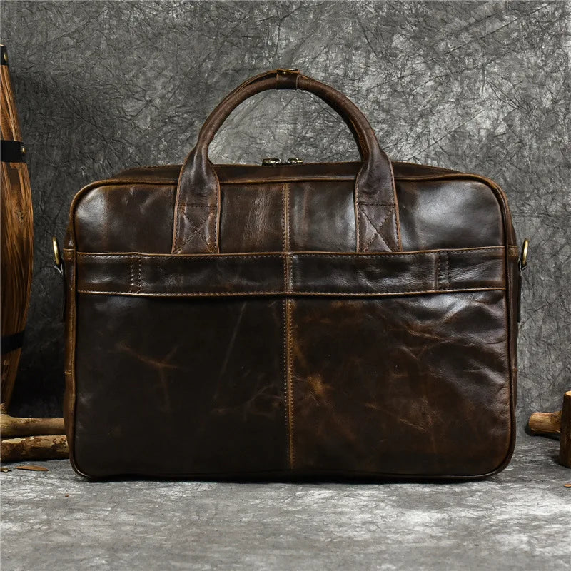 Luxury Genuine Leather Handbag for Men Travel Briefcase Male Leather Shoulder Bag Men's Business Laptop Bag Large Messenger Bags